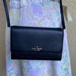 Kate Spade Pebble Leather Harlow Wallet On a String